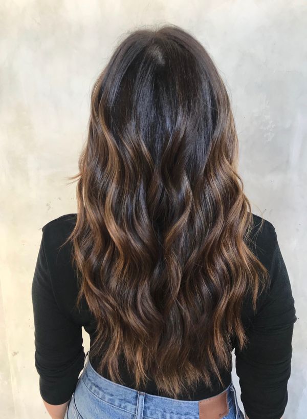 Dark brown hair with highlights 2