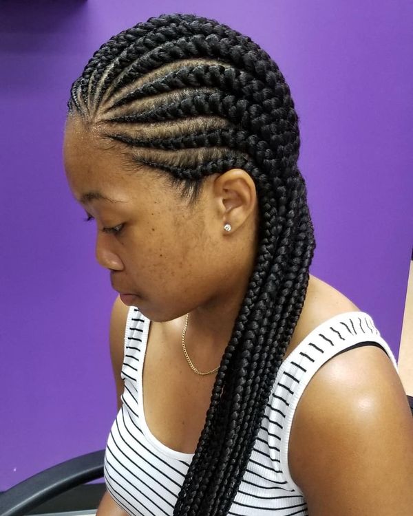 Straight Back Cornrows Braid Hairstyles 3